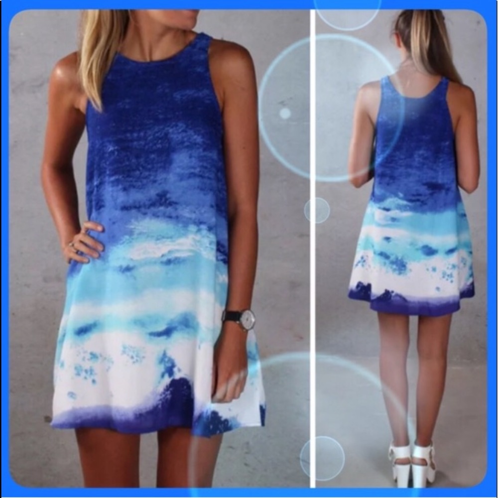 Cloud Print Sheath Tunic/Minidress! NEW!